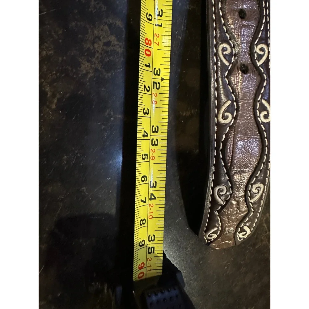 Ariat Brown Western Belt Rhinestone Cross Studded Buckle Size 28 A1302802